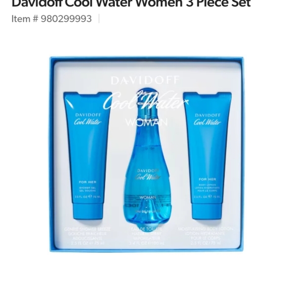 David off Cool water women 3piece  fragrance set - Picture 2 of 3